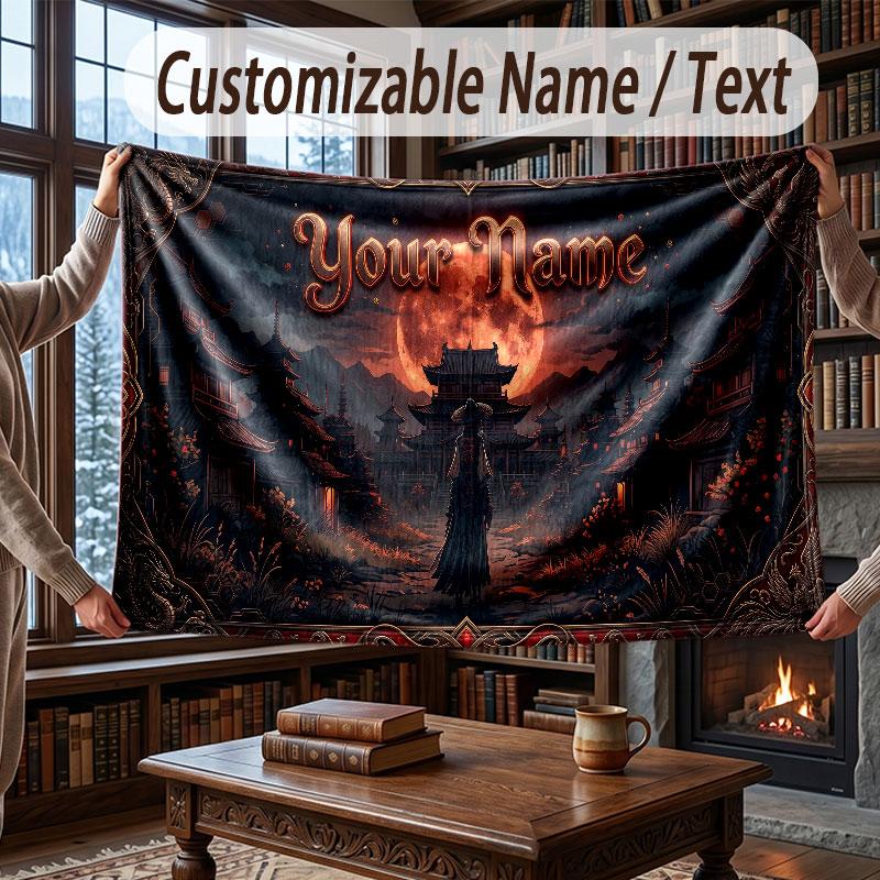 Coperta Morbida e Accogliente a Tema Magia Fantasy con Nome Personalizzato per Divano Letto Casa