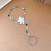 Versatile Floral Rhinestone Enamel Bracelet and Multi-Layer Necklace Set