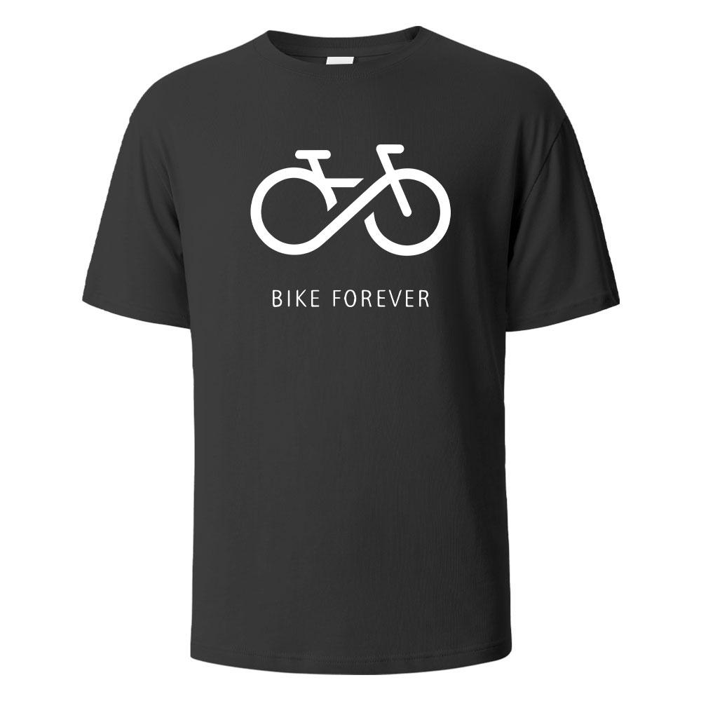 Bike Forever Funny Streetwear Basic T-Shirt For Men Fashion Casual 100% Cotton Clothing Crewneck Breathable Tshirt Hip Hop Tees
