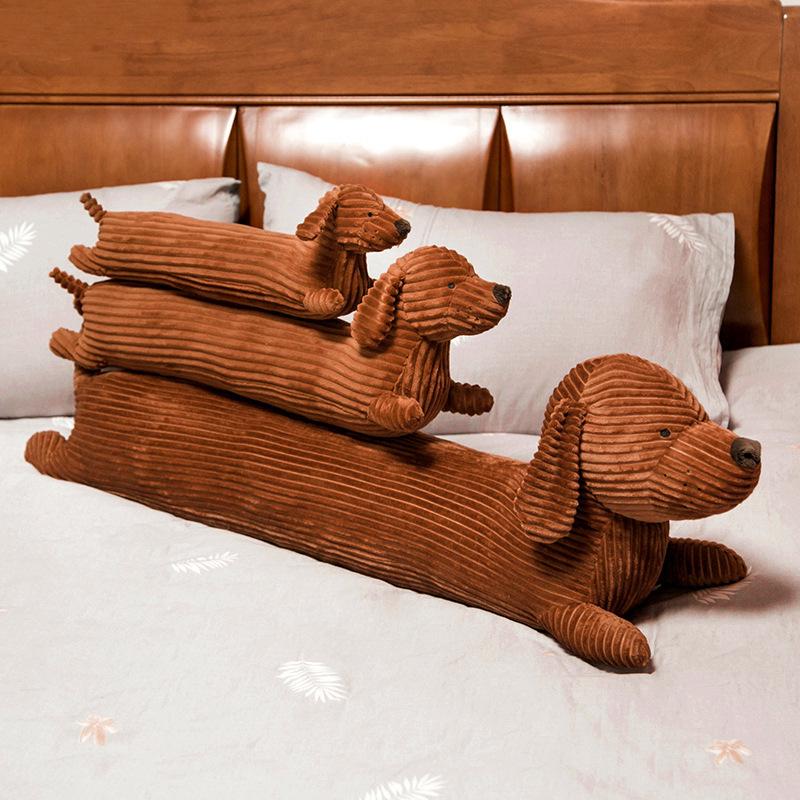 Cartoon Dachshund Plush Cushion: Panda Design Pillow and Leg Clip