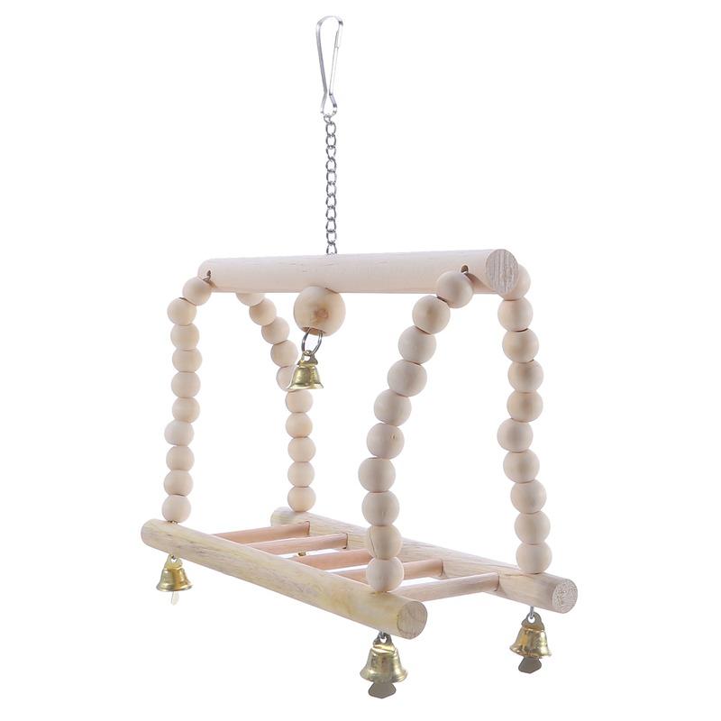 1Pcs Combination Parrot Bird Toys Wood Articles Bite Pet Bird Toys For Parrot Training Bird Toy Swing Ball Bell Standing