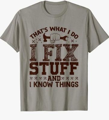 Das mache ich Ich repariere Sachen und ich weiß Dinge Lustiges T-Shirt Klassisches T-Shirt