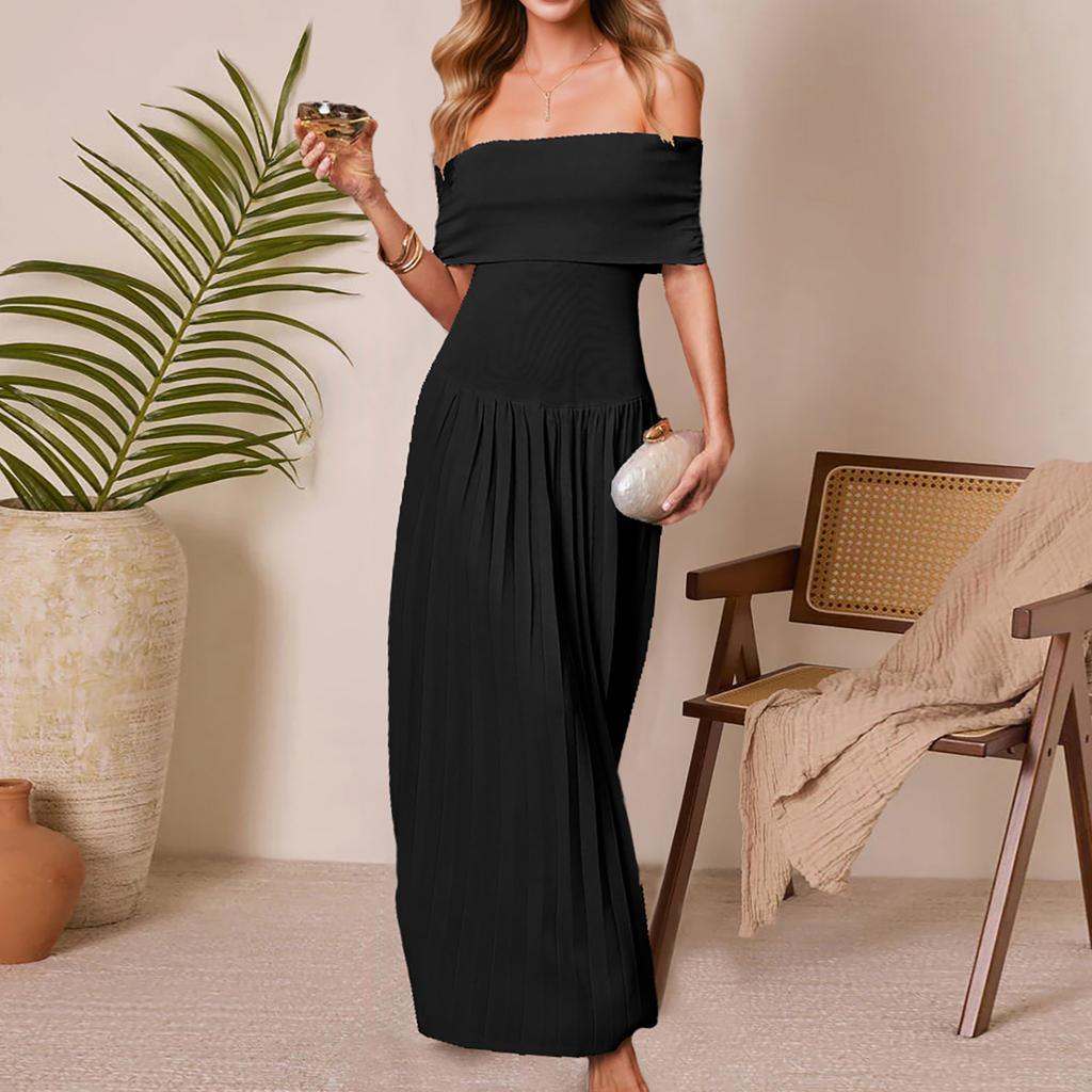 Women's Fashionable Sexy Fitted Strapless Backless Evening Dress Long Dress