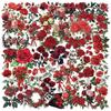 Floral Ink PET Transparent Stickers for Phone, Laptop, Suitcase, and Cup Decoration