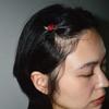 FUR ROSE HAIR PIN, BLACK