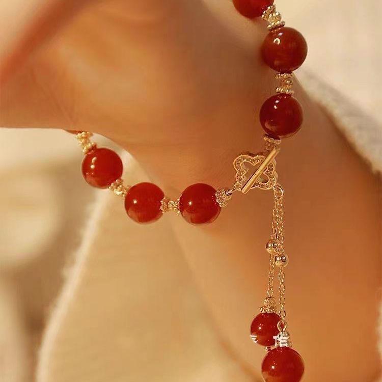 Charming Pink Crystal Floral Bracelet - Court Style Dream Gift for Girlfriend