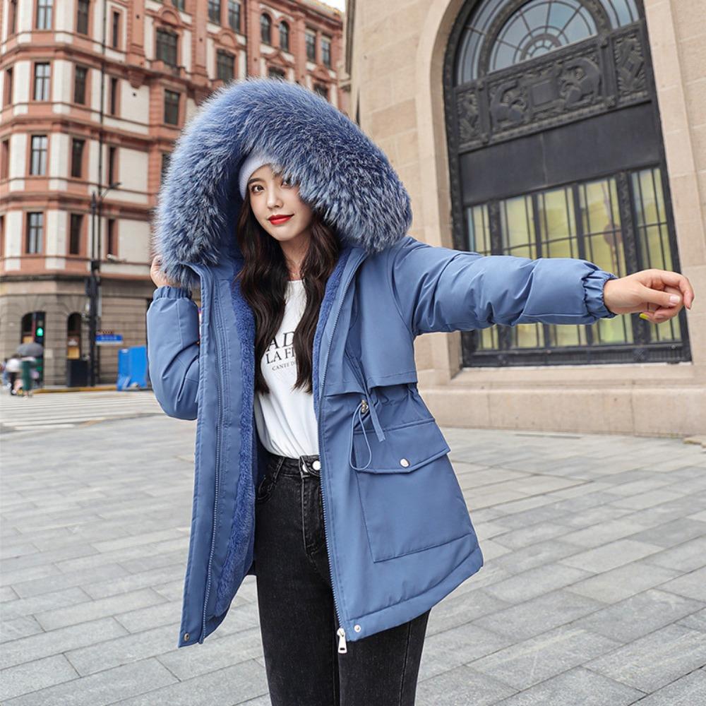 New winter coat Korean version large fur collar padded jacket student short waist padded jacket