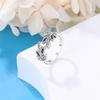 Real 925 Silver Feather Butterfly Flower Sun Moon Animal Design Open Rings Fit For Wedding Party Fine Jewelry