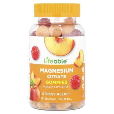 Gomitas de Citrato de Magnesio, Sabor a Frutas, 90 Gomitas (83,3 mg por Gominola)