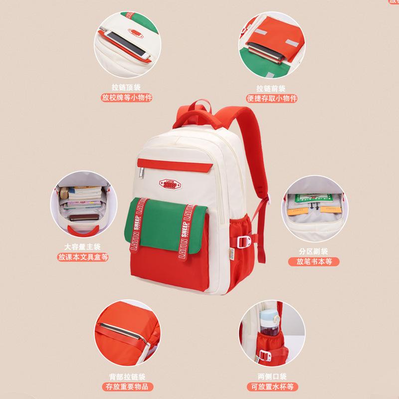 School bag Elementary school student Female junior high school student High school student Fashion simple burden reduction Lightweight backpack