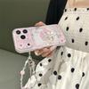 New My Melody Kawaii Glitter Phone Case With Wrist Strap For iPhone 15 16 17 Pro Max INS Pink Cute Shockproof Protective Cover