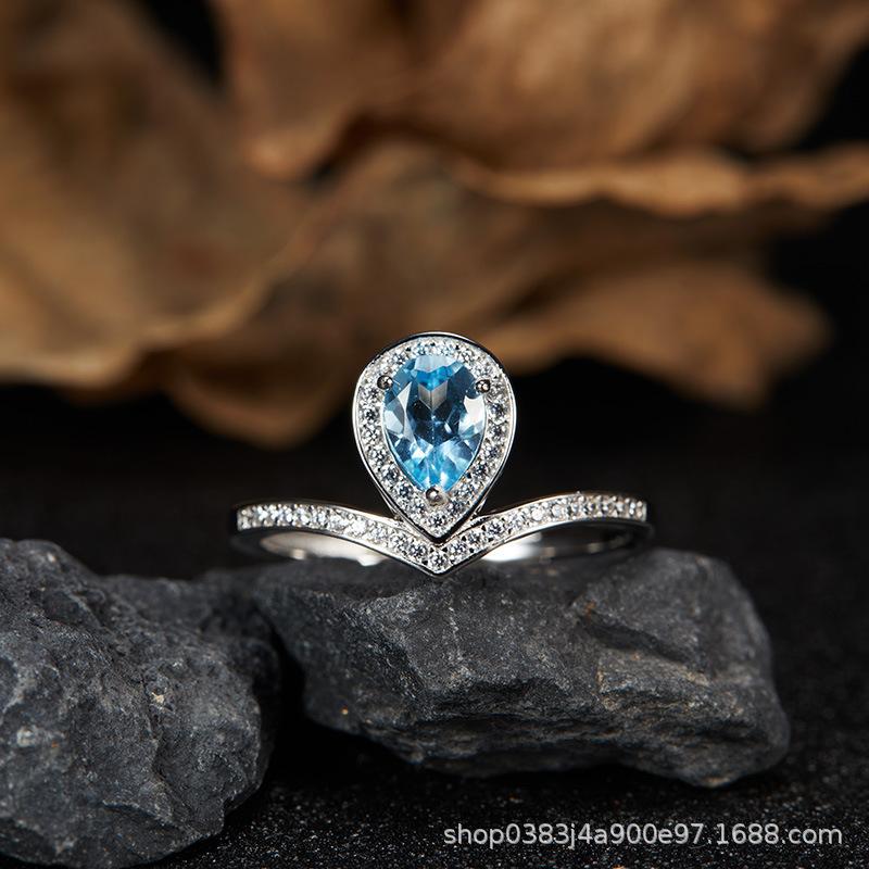 Ouyang Nana Earrings, Song Huiqiao Water Drop Earrings, High-End Sense Light Luxury Earrings, Rear Hanging Type, Sweet Temperament