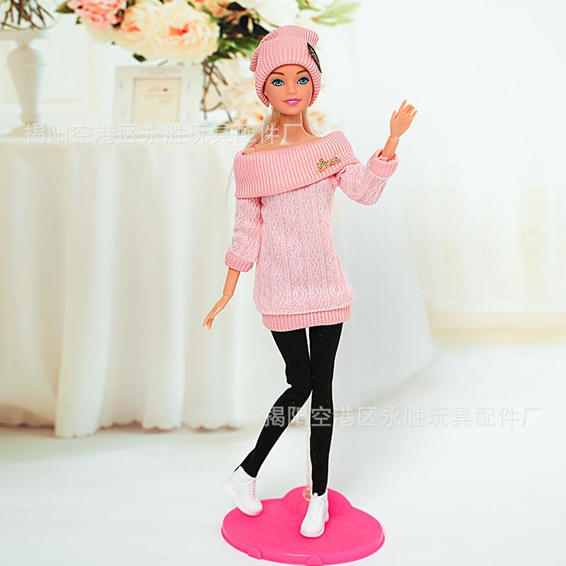 New 6'30cm Doll 11 Inch Mini Baby Clothes Fashionable Wool Jumpsuit Hat Pants Toy