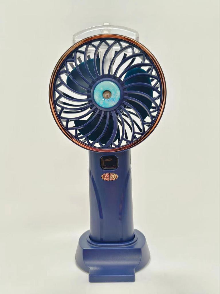 Handheld/Desk Mist Cooling Fan with Digital Display & Silent, Brushless Operation