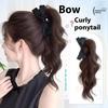 Synthetic Bow Ponytail Claw Clip Hair Extensions Natural Curly Ponytail Ladies Party Daily Wear Black Brown Blonde Hair Clip