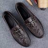 Italian Big-name Original Order Withdrawal High-end Crocodile Pattern Doudou Shoes Casual Leather Shoes Men