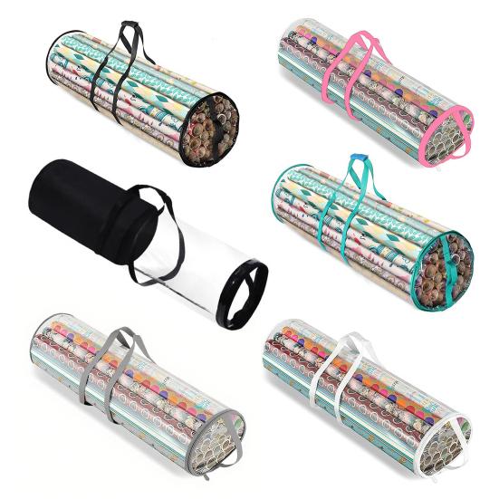 Wrapping Paper Storage Bag Waterproof Clear Wrapping Paper Holder Gift Wrap Protection Bag with Handles for Easy Carrying And Organization