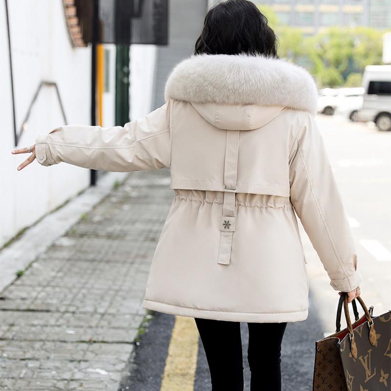 Autumn and Winter Parka Mid To Long Down Coat, Cotton Jacket Adding Velvet and Thickening Cotton Coat, Warm and Casual Cotton Jacket