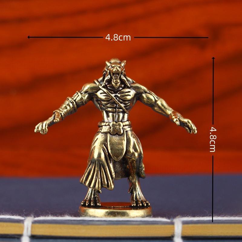 Vintage Messing Werwolf Statue Schreibtisch Ornament Heimdekoration Handwerk Schwer Exotische Kreatur Figuren Miniaturen Zubehör