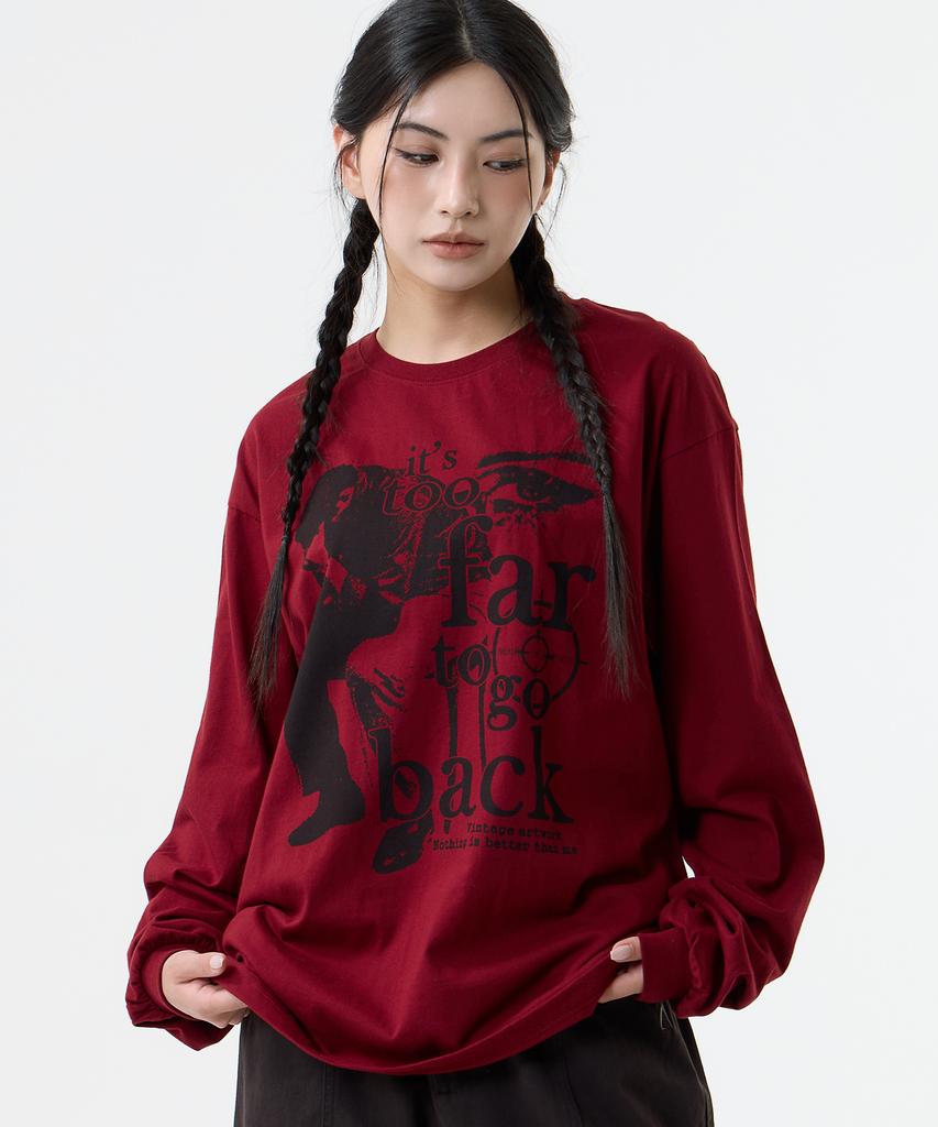 Nasttingijeubeleoldaenmi Vintage Artwork Long Sleeve_Burgundy