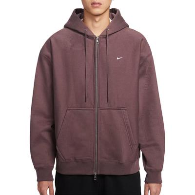 Solo Swoosh Full-Zip Fleece Hoodie Men Purple HV1085-502