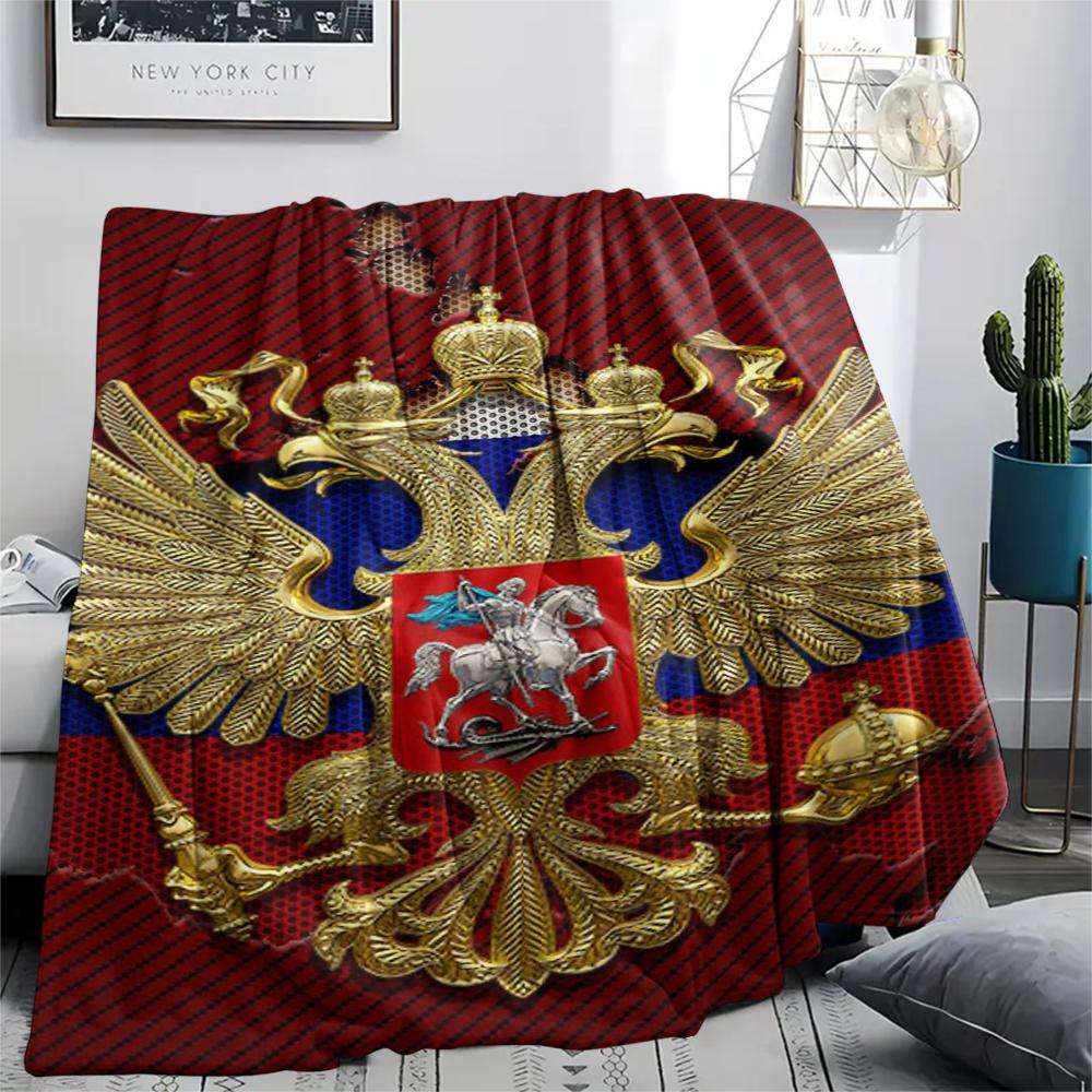 1PC Russian Double Print Flannel Blanket, High quality Comfortable for All Seasons, Home Decor, Warmth and Comfort, Perfect for Christmas Gifts138