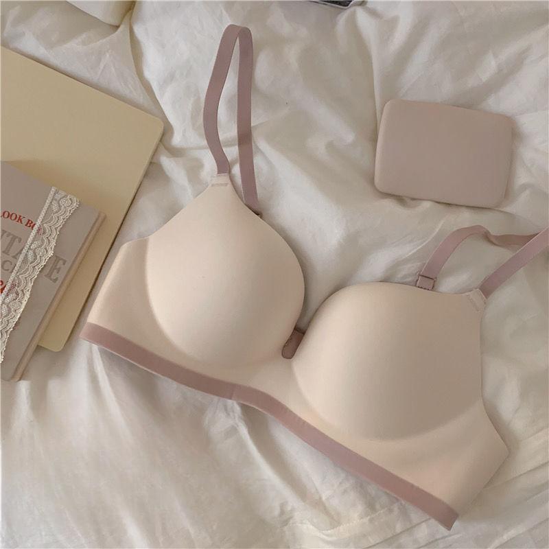 

Подростковый мягкий бесшовный цветной бралетт без косточек, увеличивающий маленькую грудь 38/85 бежевый