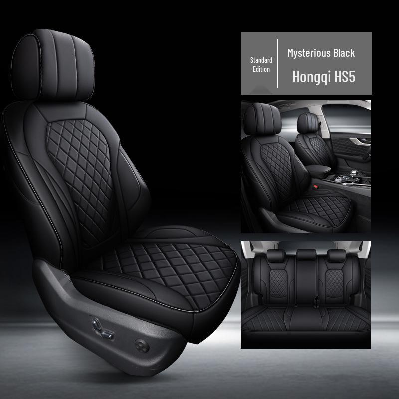 QQG Custom Full Wrap Leather Seat Cover for Hongqi HS5: All-Season, Sporty Design