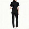 Ladies' Comfortable And Casual Solid Color Short Sleeved Pants Protective Suit Set