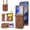 Leather Magnetic Wallet with Card Holder Phone Case for Samsung Galaxy Z Flip 7 6 5 4 3 ZFlip7 Flip6 Flip5 Crossbody Bag Cover