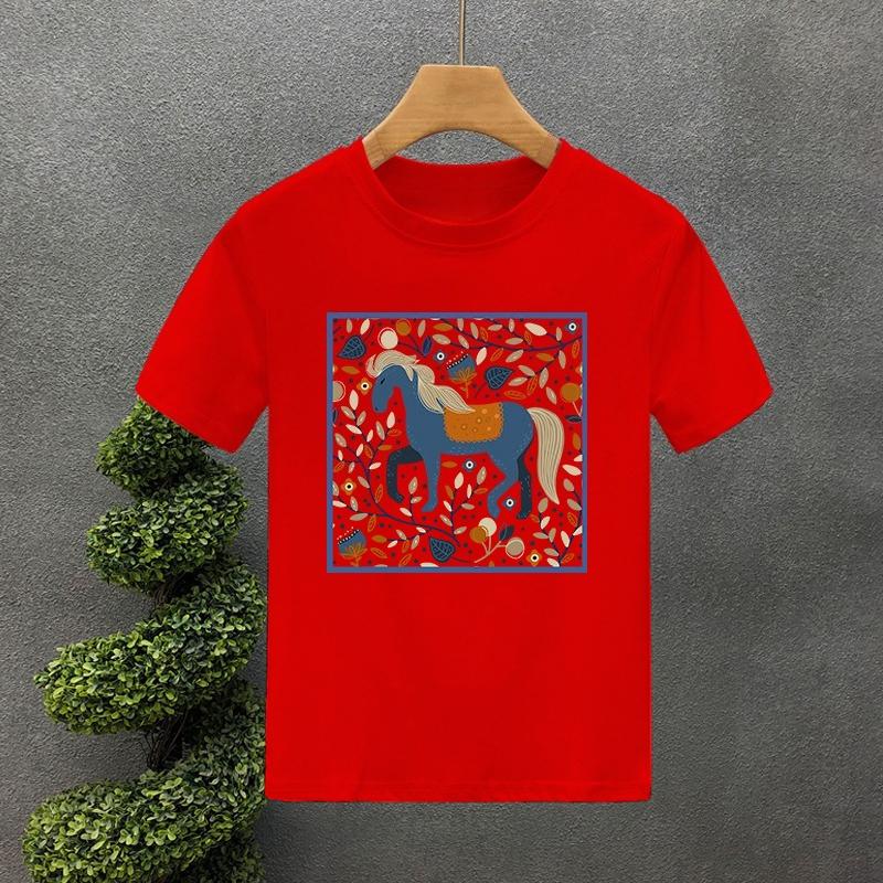 Cute Horse Style Luxury Brand Cotton Letter Print Couple Tees Summer Harajuku MenWomen Short Sleeve Tshirt