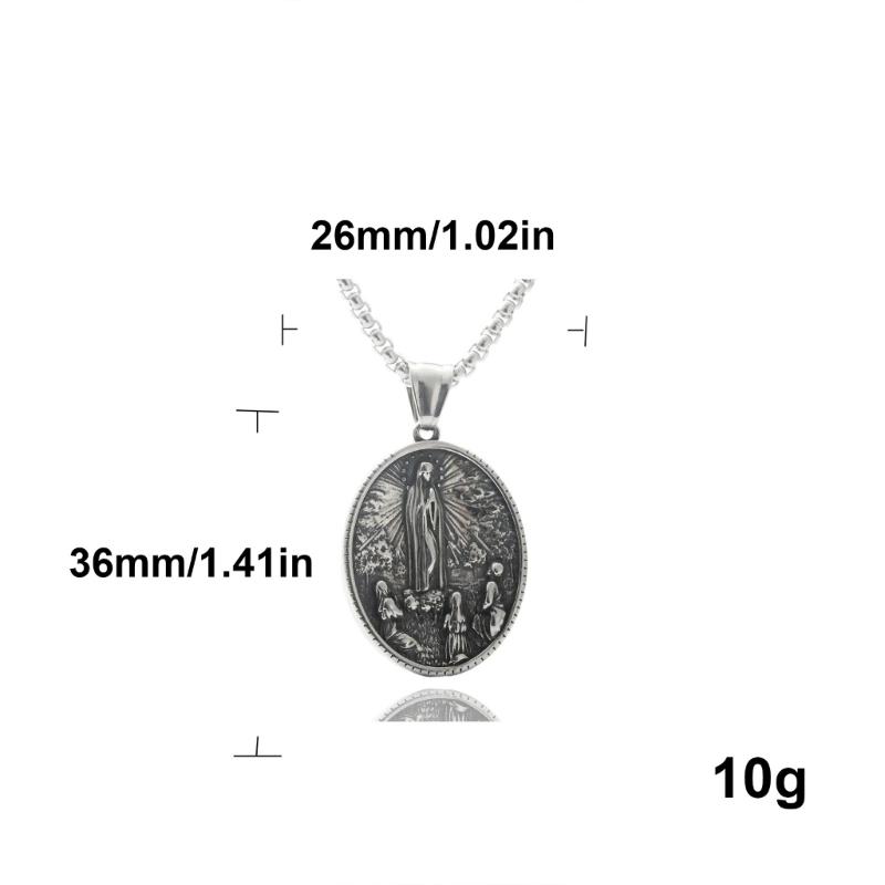 Men's Stainless Steel Neckchain Hip Hop Necklace with Unique Religious Pendant Charm Designing Fashionable Jewelry