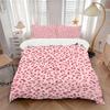 3pcs Pink Leopard Print Bedding Set Down Comforter Cover and Pillowcases, Suitable for Guest Room Home Decoration All Seasons(No Insert) S0819034