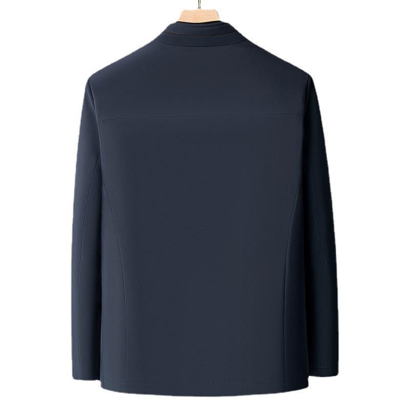 Middle-aged and Elderly Father Men's Down Jacket Mid-length Winter Thickened Warm Casual Top Duck Down Simple Casual