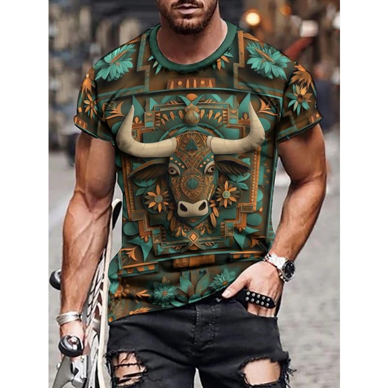 Men's New Summer Trend Top Fashion Cartoon Print Cool T-Shirt