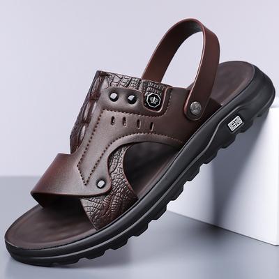Sandals Men's 2025 New Casual Platform Shoes Fashion Slippers Wear-resistant Dual-purpose Large Size Slippers Men's