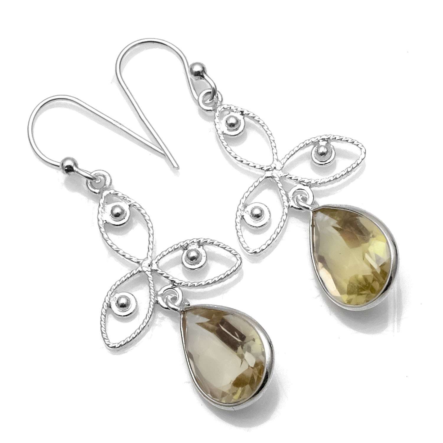 

Green Amethyst Gemstone Earrings Solid 925 Sterling Silver Handmade Earrings Jewelry Gift For Women And Girls E-1406