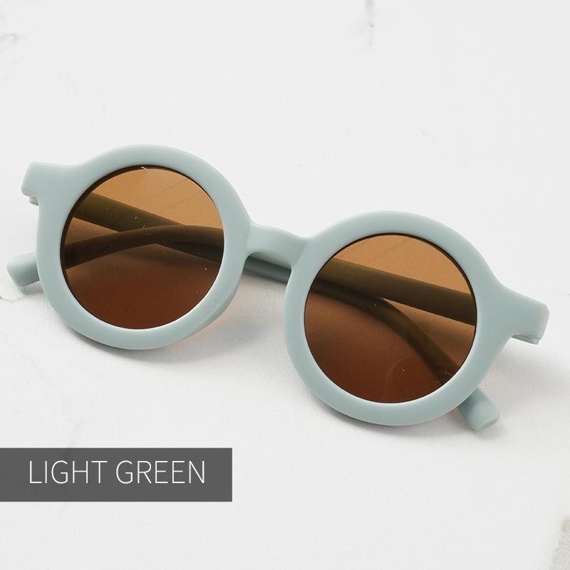 Baby Sunglasses Matte Children's Sunglasses Trendy Round Frame Retro Mocha Colored Glasses  Anti Purple Line