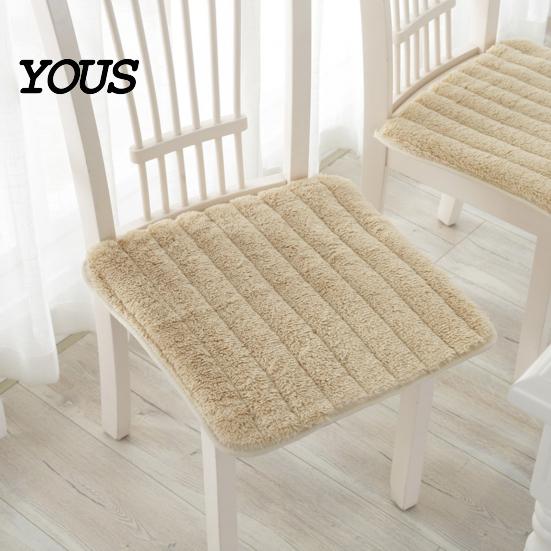 Warm Seat Cover for Long Sitting Plush Chair Cushion with Ties, Fuzzy Pad Anti-slip Skin Friendly Home Office Bottom, Fluffy Winter Mat Dining Durable