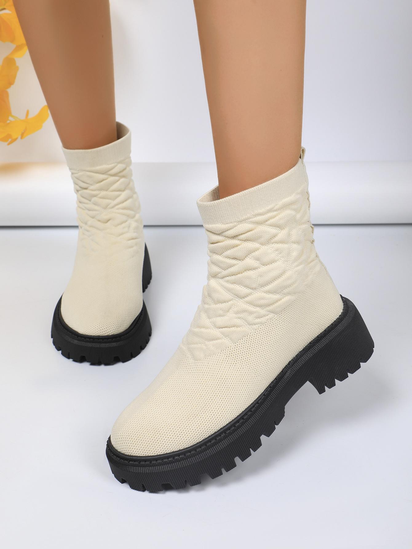 

Модная женская обувь-носки 2025 весна-осень новая модная дышащая повседневная на танкетке на платформе ботильоны Zapatos De Mujer ботинки в готическом стиле 40