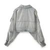 Womens Vintage Style Distressed Denim Short Jacket Casual Blue Coat Ladies