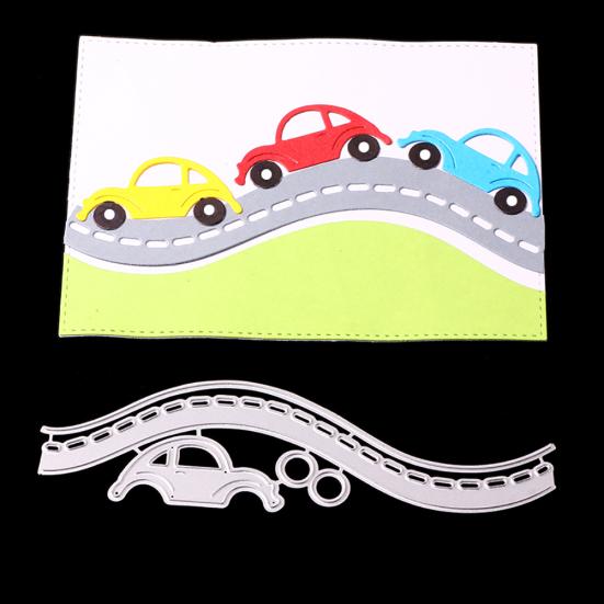 Fustelle in Metallo per Taglio Auto Strada Fai da Te Scrapbooking Goffratura Carta Biglietti Stencil Artigianale