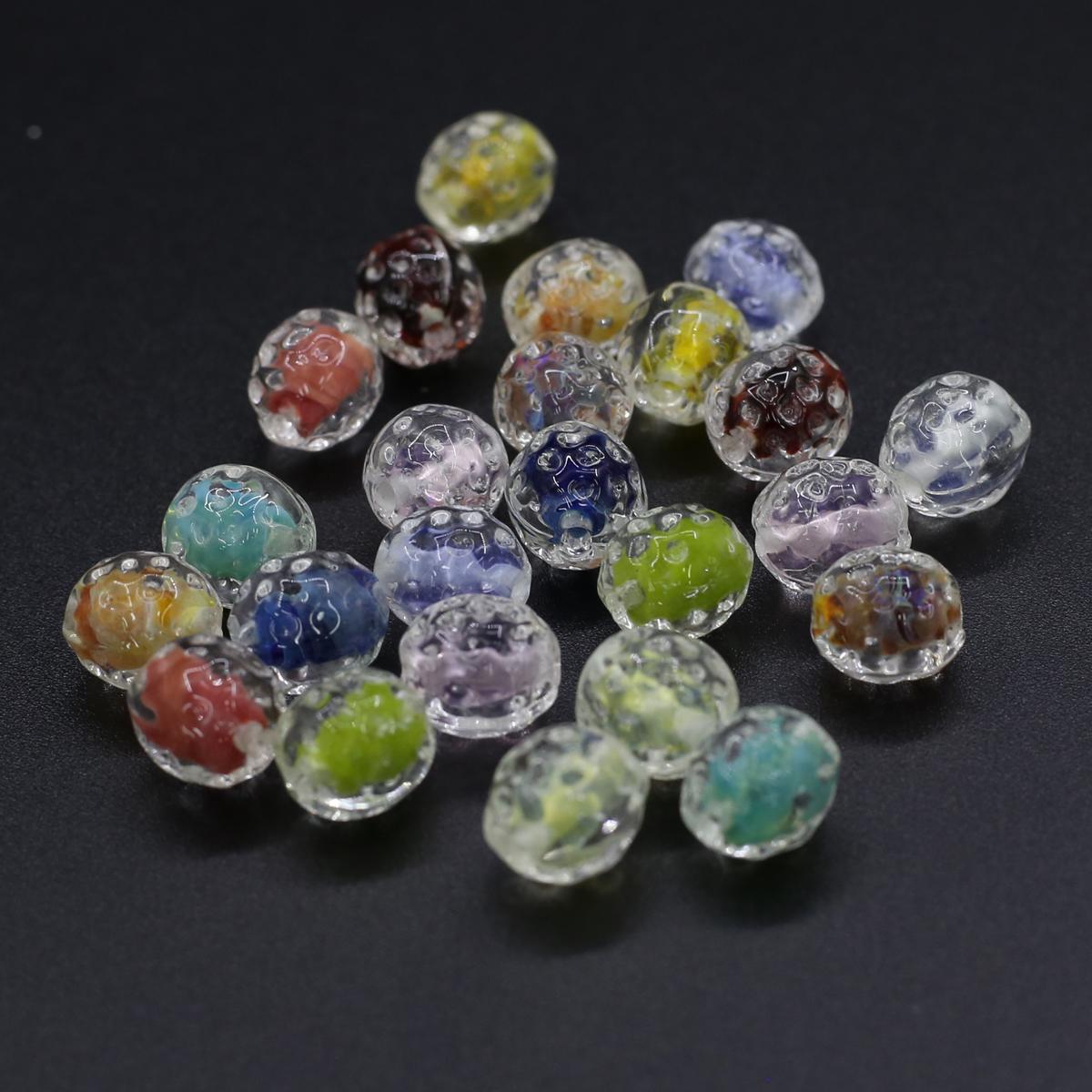 

10Pcs DIY Charms Handmade Lampwork Glass Beads Oval Isolation Beads 9x11mm For Jewelry Making DIY Pendants Necklace Earrings Accessory 10pcs