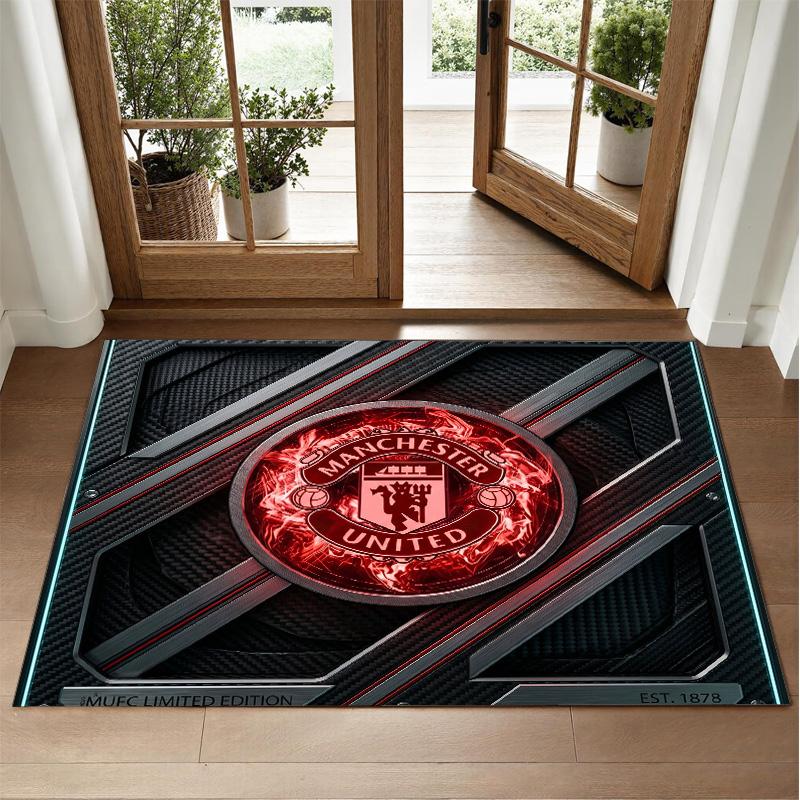 Manchester United Design Kristall Samt Teppich Weiche Dekorative Matte für Schlafzimmer Eingang