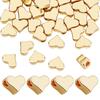 60Pcs Brass Beads, Long-plating, Heart, Real 14K Gold Plated, 4.8x5.8x3mm, Hole: 1.2mm
