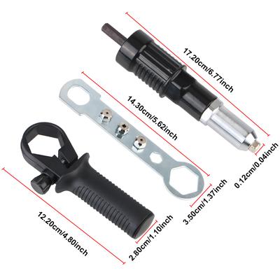 Pistola de Porca Rebite Elétrica Conector 3 peças/conjunto Com Ponta de Porca Substituível Conjunto de Pregos Adaptador para Pistola de Porca Rebite 2,4 mm-4,8 mm