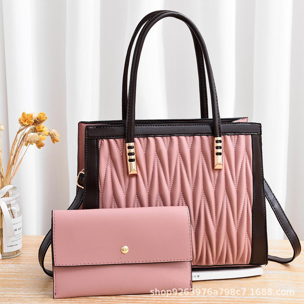 

Stylish Pu Leather Tote Bag For Women With Chic Alphabet Design And Spacious Interior рожевий