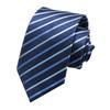 Men'S Business Banquet Tie Formal Wedding Groom Dark Blue Striped Hand Pattern Fashion Tie 8Cm