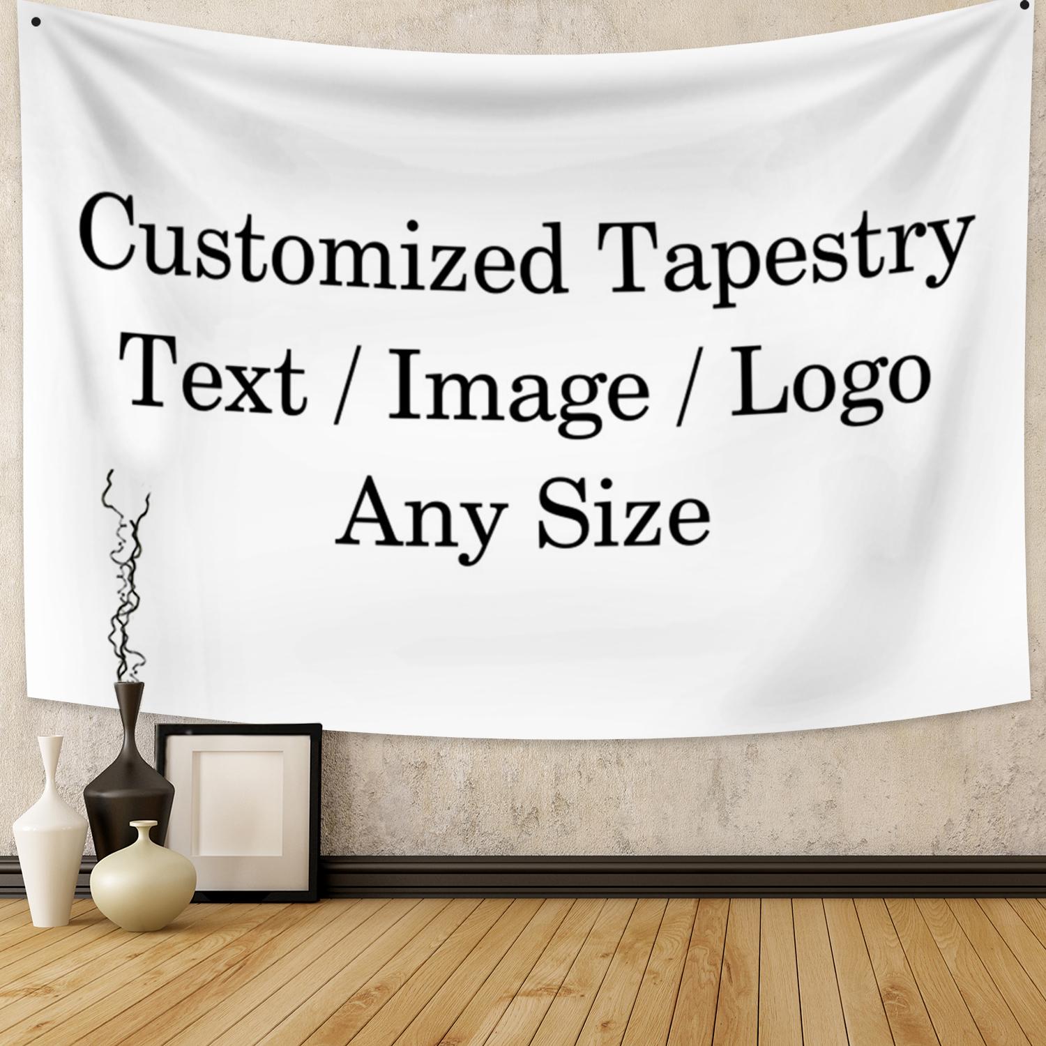 

Персонализированный гобелен с текстом/изображением/логотипом/размером для дома, спальни, гостиной, квартиры, общежития, настенное эстетическое украшение 90x75cm