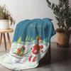Christmas Throw Blanket Cozy Reindeer Santa Claus Holiday Flannel Soft Warm Festive Gift Decor Home Living Room Bedroom
